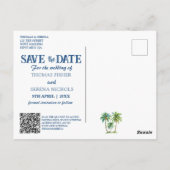 Carte Postale Enregistrer La Date QR Code Tropical Beach Faire-p (Dos)