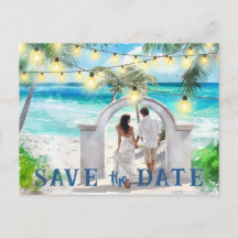 Enregistrer La Date QR Code Tropical Beach Faire-p