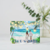 Carte Postale Enregistrer La Date QR Code Tropical Beach Faire-p (Debout devant)