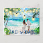 Carte Postale Enregistrer La Date QR Code Tropical Beach Faire-p (Devant)