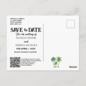 Carte Postale Enregistrer La Date QR Code Tropical Beach Faire-p (Dos)