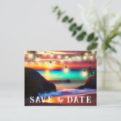 Carte Postale Enregistrer La Date QR Code Tropical Beach Faire-p (Debout devant)