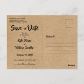 Carte Postale Enregistrer la date Rustic Gold Heart Calendrier B (Dos)