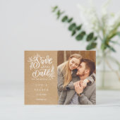 Carte Postale Enregistrer la date Rustic Kraft photo de script m (Debout devant)