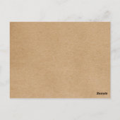 Carte Postale Enregistrer la date Rustic Kraft photo de script m (Dos)