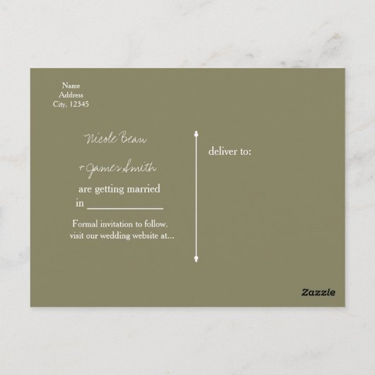 Carte Postale Enregistrer la date Rustic Wood & Lights Fiançaill (Dos)