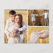 Carte Postale Enregistrer La Date Rustique Bois Floral Photo Col (Dos)