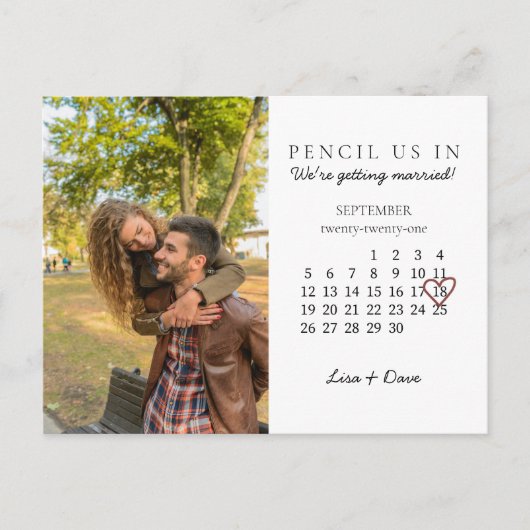 Carte Postale Enregistrer la date Septembre 2021 Calendrier Mois (Devant)