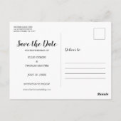 Carte Postale Enregistrer la date Simple Modern Script Photo Car (Dos)