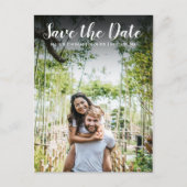 Carte Postale Enregistrer la date Simple Modern Script Photo Car (Devant)