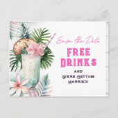Carte Postale Enregistrer la date Tropical Free Drinks Mariage (Devant)