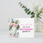 Carte Postale Enregistrer la date Tropical Retirement Party (Debout devant)
