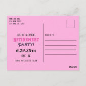 Carte Postale Enregistrer la date Tropical Retirement Party (Dos)
