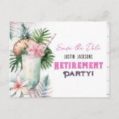 Carte Postale Enregistrer la date Tropical Retirement Party (Devant)