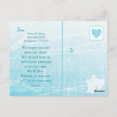 Carte Postale Enregistrer la date Turquoise Turquoise blanc Mari (Dos)