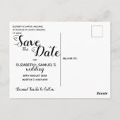 Carte Postale Enregistrer la date Whimsical White Script Photo O (Dos)