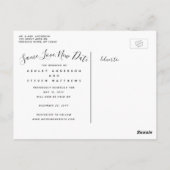 Carte Postale Enregistrer l'amour Nouvelle Date Script Mariage p (Dos)