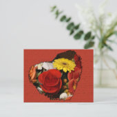 Carte Postale Enregistrer le Bouquet en forme de coeur de date (Debout devant)
