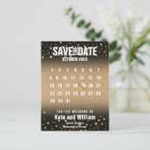 Carte Postale Enregistrer le calendrier des dates Elegant Gold S (Debout devant)