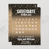 Carte Postale Enregistrer le calendrier des dates Elegant Gold S (Devant / Derrière)