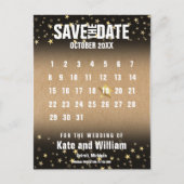Carte Postale Enregistrer le calendrier des dates Elegant Gold S (Devant)