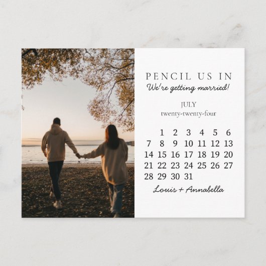 Carte Postale Enregistrer le calendrier des dates juillet 2024 (Devant)
