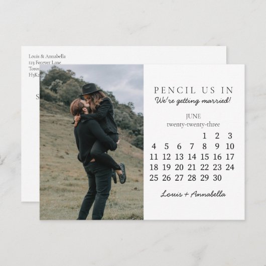 Carte Postale Enregistrer le calendrier des dates juin 2023 Mois (Devant / Derrière)