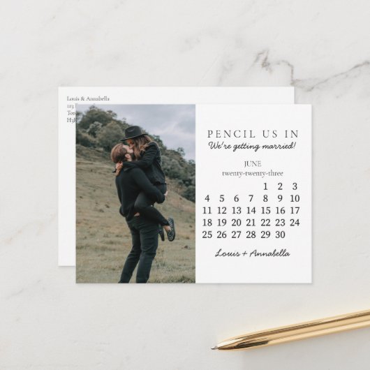 Carte Postale Enregistrer le calendrier des dates juin 2023 Mois (Devant/Arrière en situation)