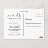 Carte Postale Enregistrer le Faire-part de typographie gris date (Dos)