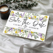 Carte Postale Enregistrer le Mariage Date Lemons & Lavender