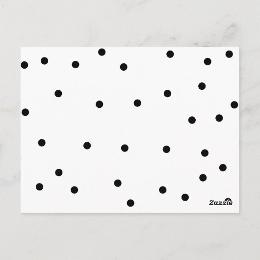 Carte Postale Enregistrer le Mariage de date Pois noir et blanc (Dos)