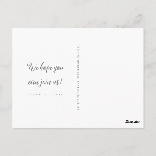 Carte Postale Enregistrer le Mariage photo Date (Dos)