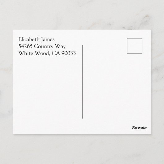 Carte Postale Enregistrer le pays de date Rustique Bois blanc (Dos)