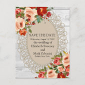 Carte Postale Enregistrer le pays de date Rustique Bois blanc (Devant)