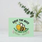 Carte Postale Enregistrer le Plante des abeilles Plus de fleurs (Debout devant)