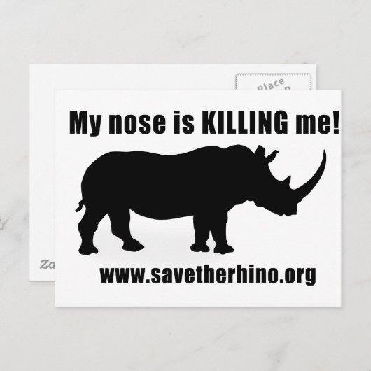 Carte Postale Enregistrer le Rhino (Devant / Derrière)