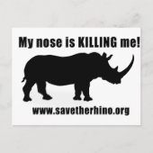 Carte Postale Enregistrer le Rhino (Devant)