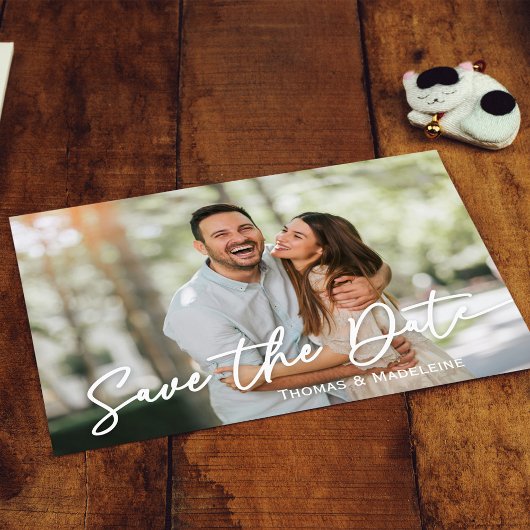 Carte Postale Enregistrer le script de calligraphie Modèle photo