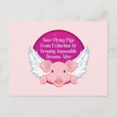 Carte Postale Enregistrer les porcs volants (Devant)