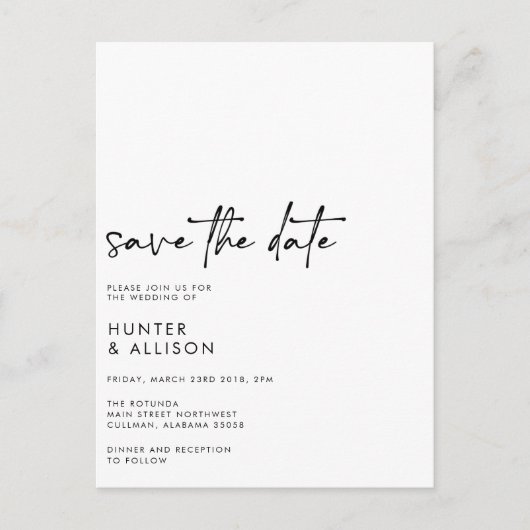 Carte Postale Enregistrer L'Invitation Date (Devant)