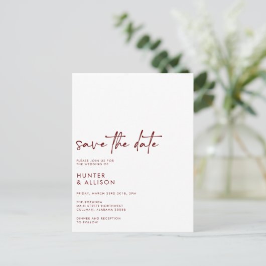 Carte Postale Enregistrer L'Invitation Date (Debout devant)