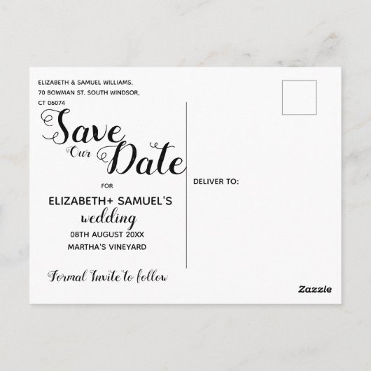 Carte Postale Enregistrer notre Faire-part Mariage de date (Dos)