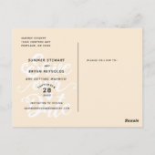 Carte Postale Enregistrer notre Mariage de date | Script manuscr (Dos)