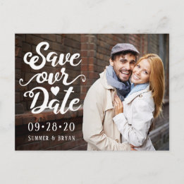Carte Postale Enregistrer notre Mariage de date | Script manuscr