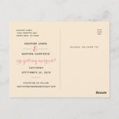 Carte Postale Enregistrer notre Mariage de date | Script Ornat m (Dos)