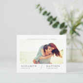 Carte Postale Enregistrer Notre Nouvelle Date Simple Chic Mariag (Debout devant)