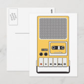 Carte Postale Enregistreur de bande de cassette portable (Devant / Derrière)