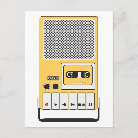 Carte Postale Enregistreur de bande de cassette portable (Devant)