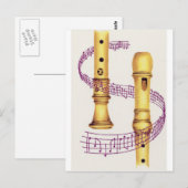 Carte Postale Enregistreur et musique (Devant / Derrière)