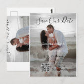 Carte Postale Enregistrez la date code QR simple minimal détails (Devant / Derrière)
